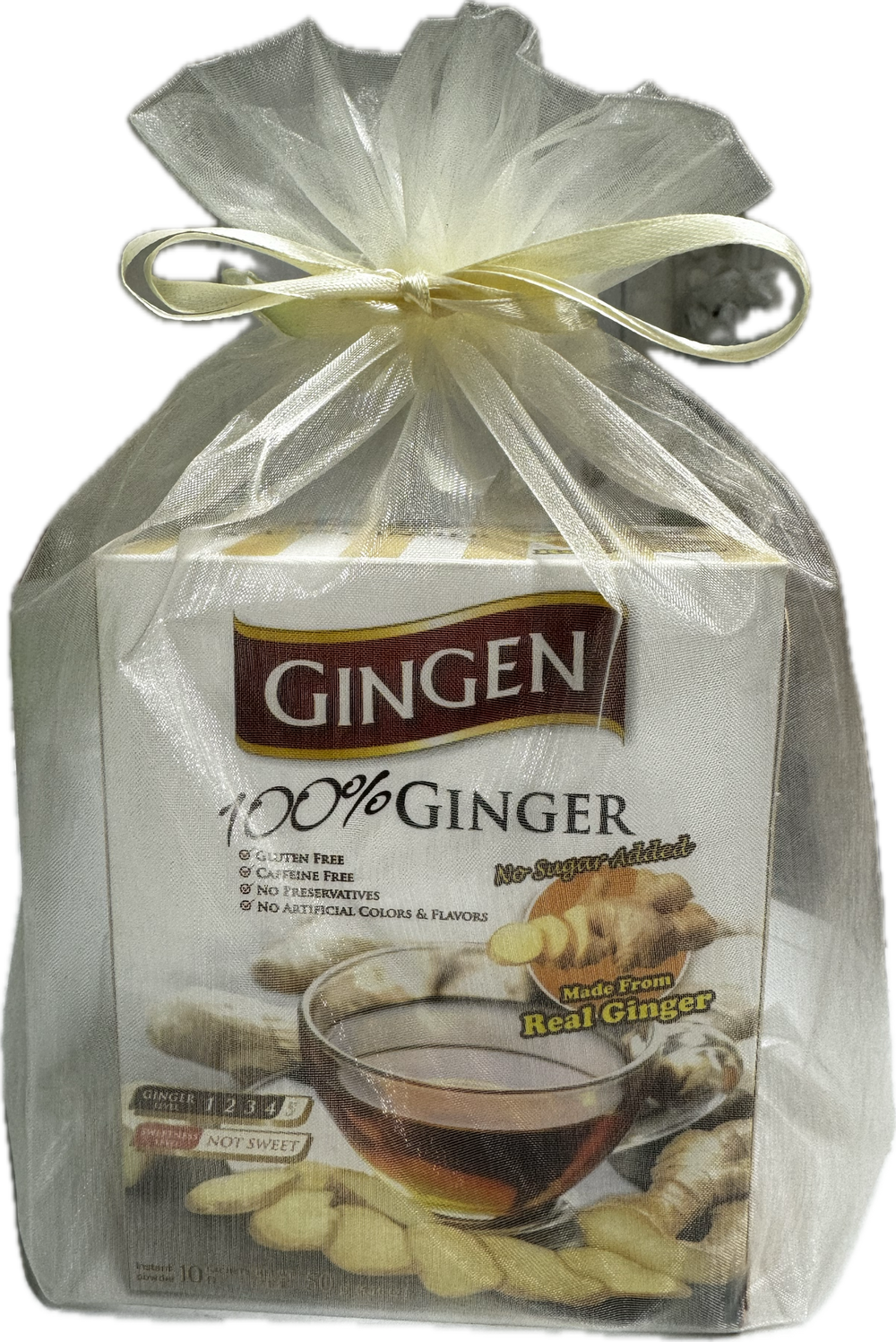Holiday Gift Bag - 100% Pure Ginger, 10 sachets (5 g x 10 sachets), Net wt 50 g.