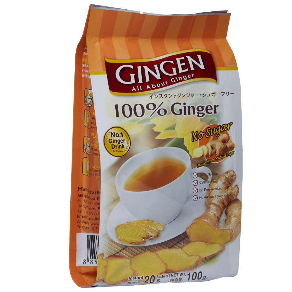 GINGEN Ginger Tea Powder VALUE PACK- 100% Instant (20 Sachets x 5 grams)